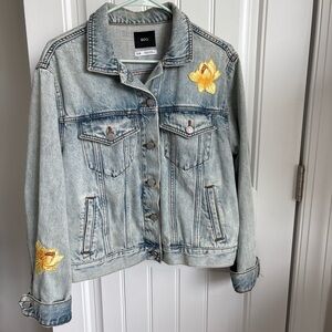 Urban Outfitters BDG Women's Denim Jacket with Floral Embroidery
